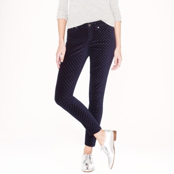 J. Crew Pants - J. Crew cropped toothpick jean in velvet dot sz 30